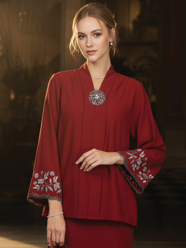 BAJU KEBAYA LETIZIA (MAROON)